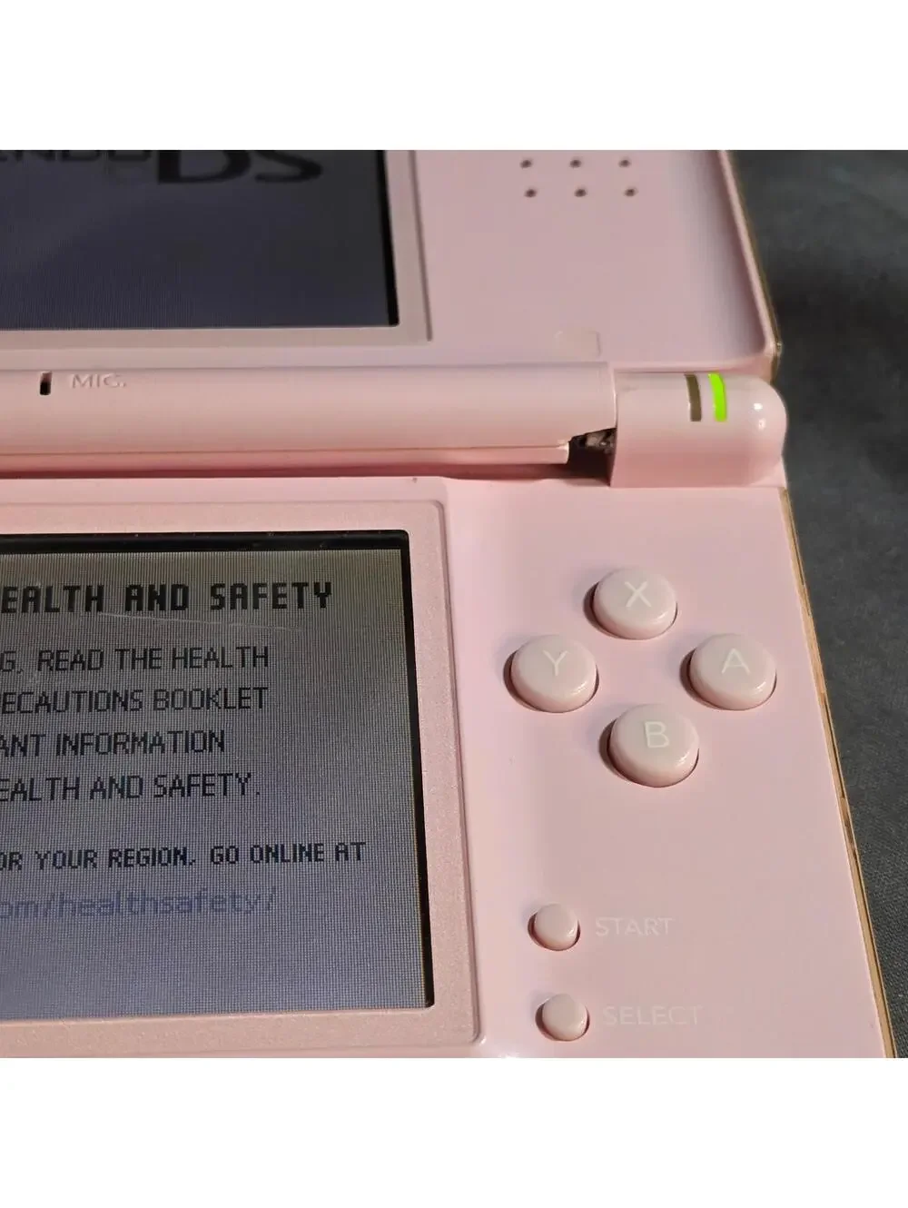 Pink Nintendo DS Lite Tested Working Broken Hinge NO CHARGER